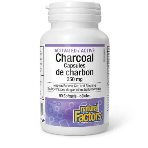 Natural Factors Activated Charcoal 250Mg 90Softgels