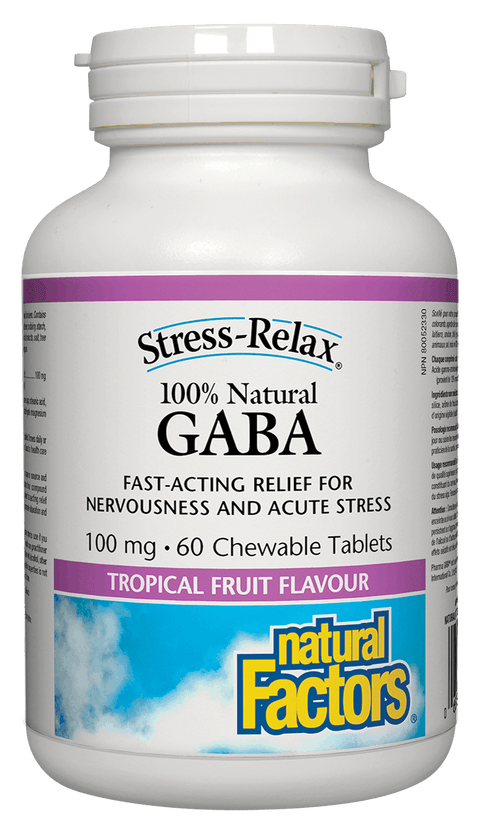Natural Factors Gaba 100Mg 60 Chewable Tablets