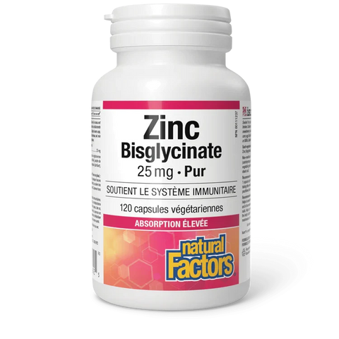 Natural Factors Zinc Bisglycinate 25mg 120vcaps