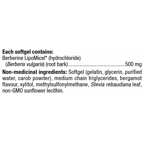 Natural Factors Berberine Lipomicel 60 Softgels